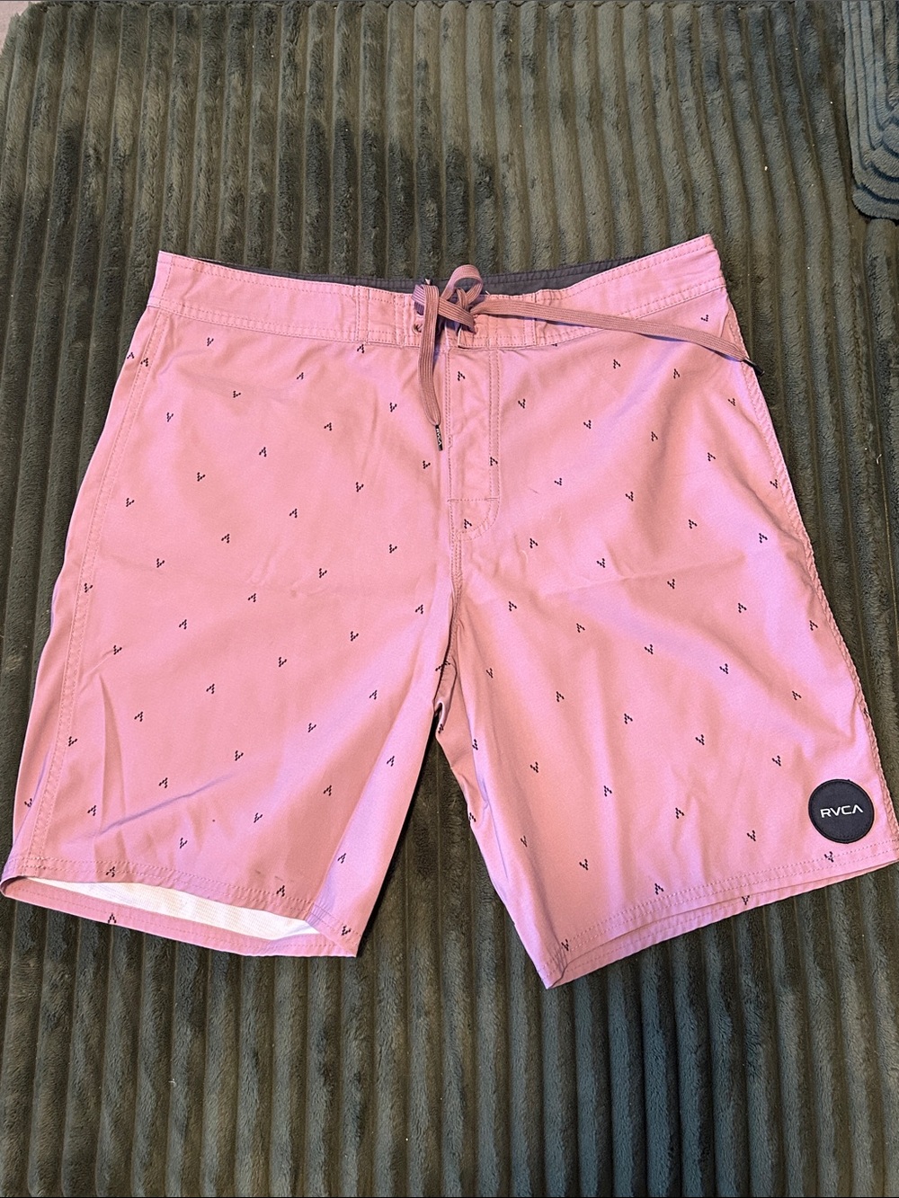 RVCA Men’s Pink Boardshorts with Micro V Print